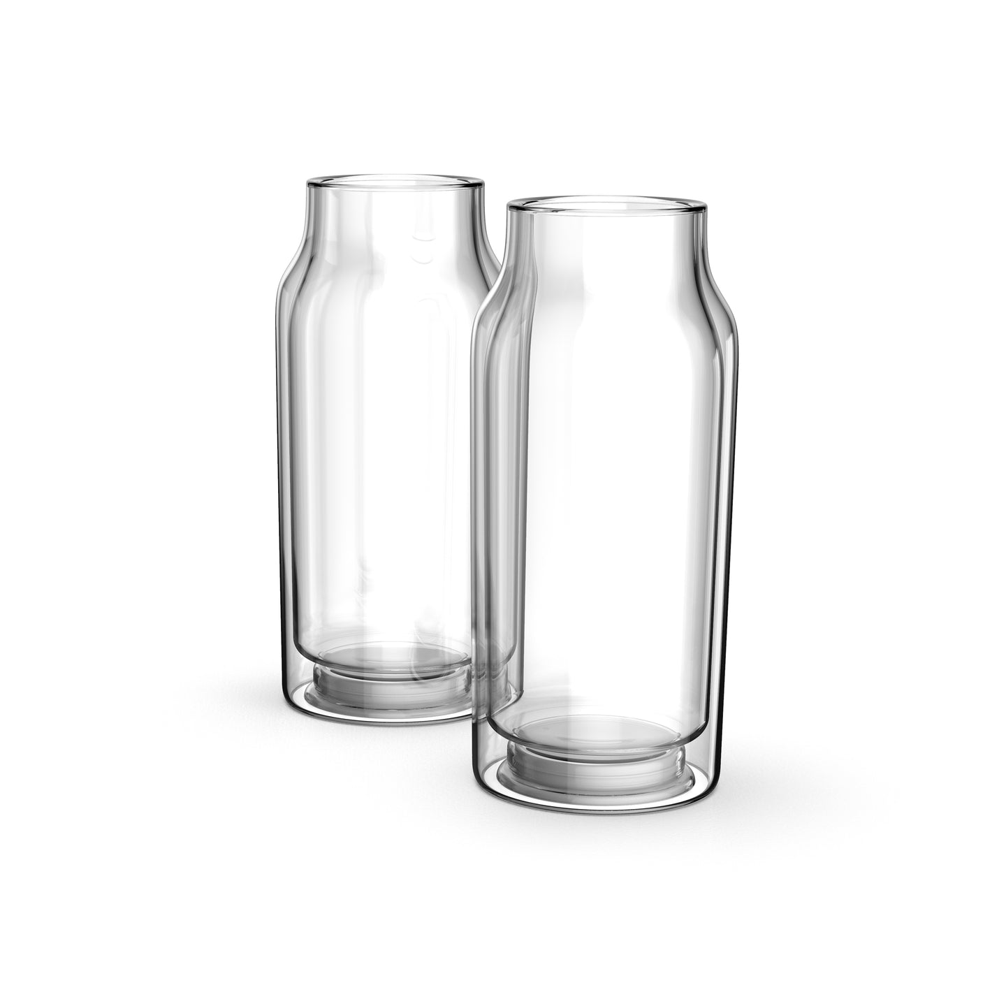 15oz BoroDura™ Glass 2-Pack Tumblers, Clear Double-Wall Insulated