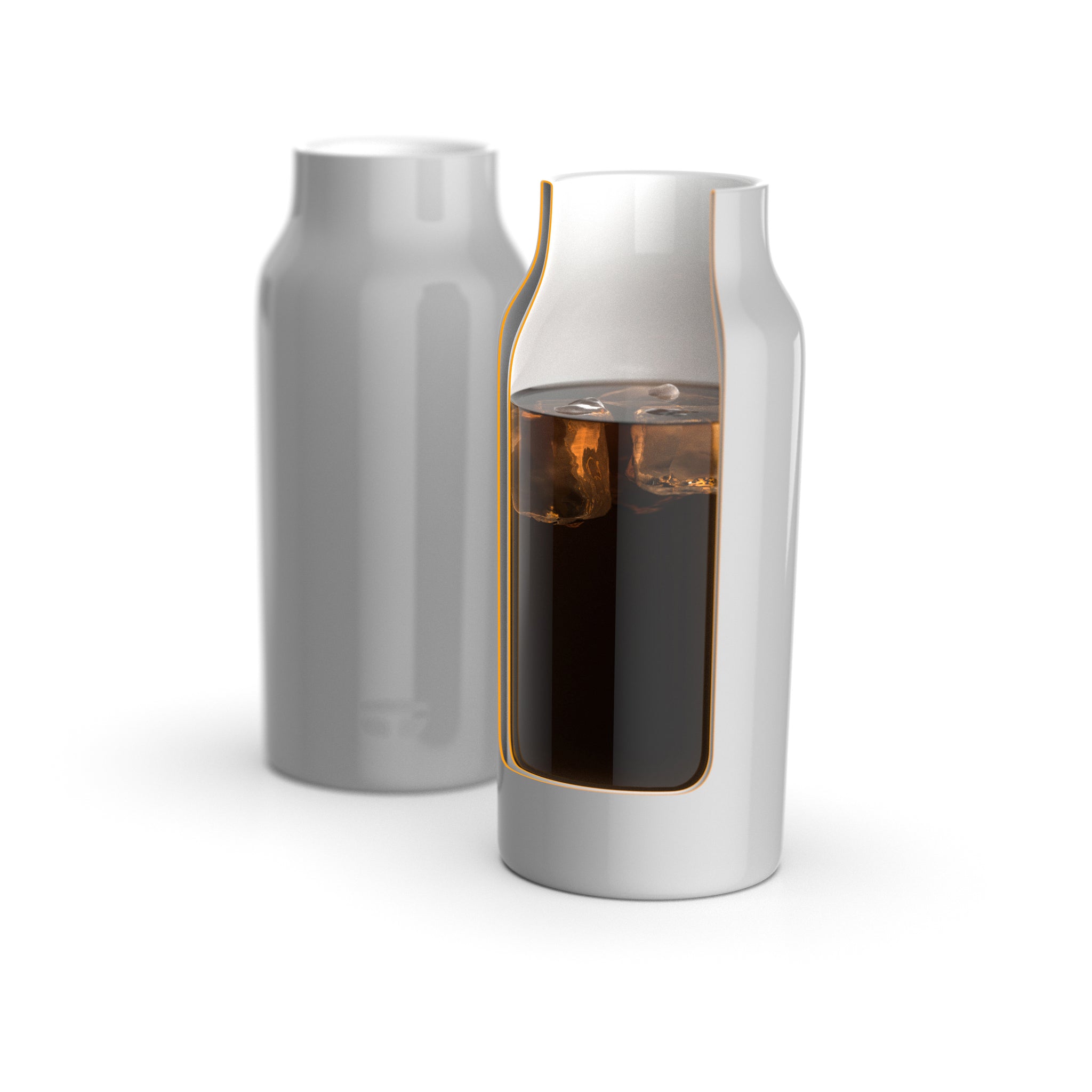 16oz Armora Steel 2-Pack Tumblers, Vacuum Insulated with BusyLid , Gray